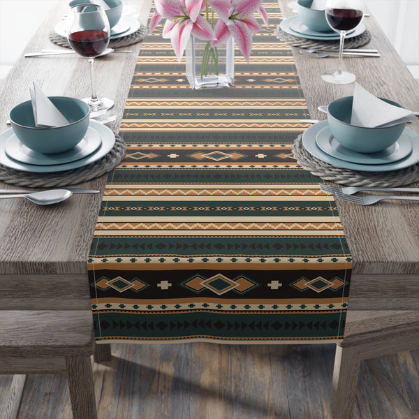 Southwestern Table Runner (Cotton or Poly), Two Sizes Rolling Hills Print