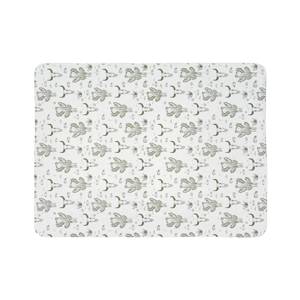 Throw Blanket Midwestern Cacti Fleece Sherpa Blanket
