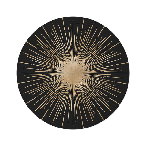 Celestial Sun Accent Rug for Living Room, Bedroom Round Rug