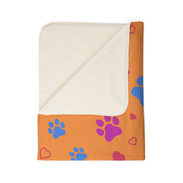 Dog Love Fleece Sherpa Blanket for Dog Lovers Throw Blanket