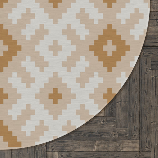 Sand Plains Southwestern Bohemian Round Rug, One Size