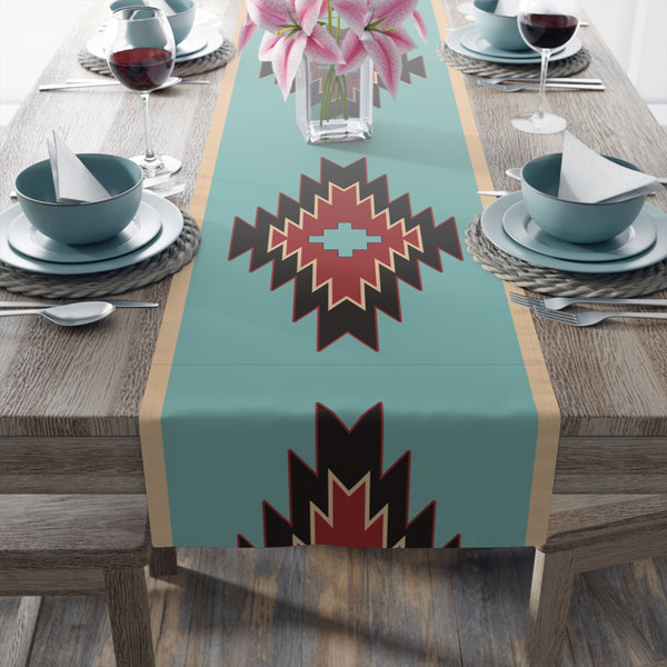 Table Runner for Dining Room Kitchen Southwestern Bohemian Rustic Design Cotton or Polyester Two Size Options