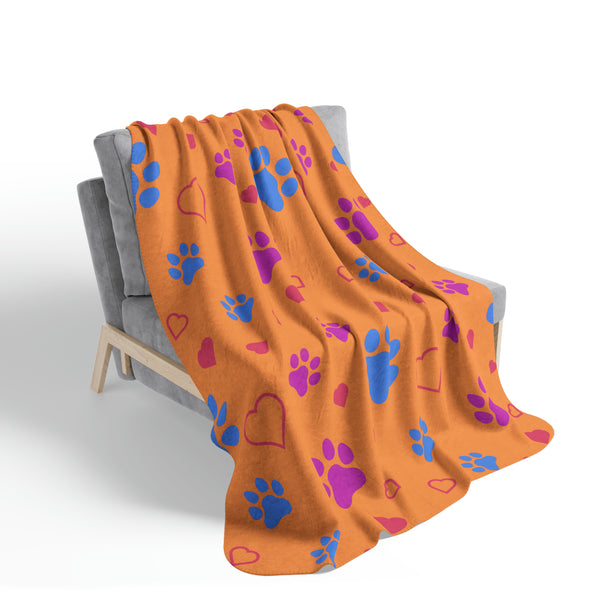 Dog Love Fleece Sherpa Blanket for Dog Lovers Throw Blanket