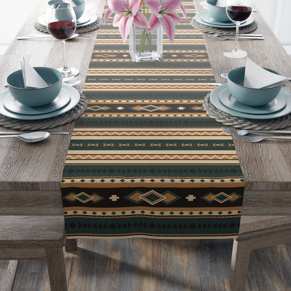 Southwestern Table Runner (Cotton or Poly), Two Sizes Rolling Hills Print