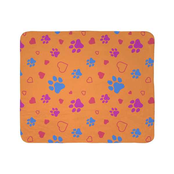 Dog Love Fleece Sherpa Blanket for Dog Lovers Throw Blanket