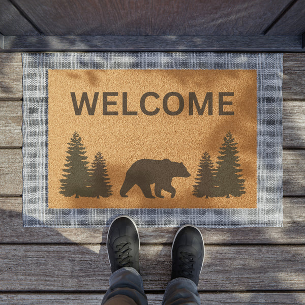 Bear Lodge Welcome Mat, Heavy Duty Door Mat