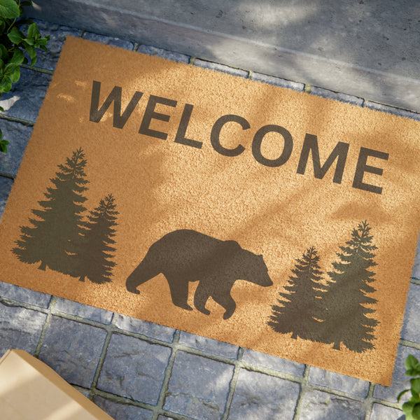 Bear Lodge Welcome Mat, Heavy Duty Door Mat
