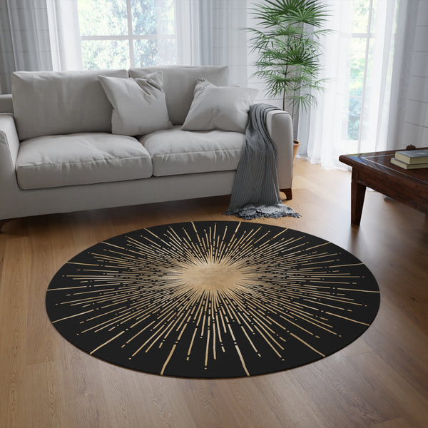 Celestial Sun Accent Rug for Living Room, Bedroom Round Rug