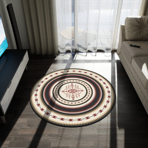 Sedona Mesa Accent Rug, Round Rug for Living Room Southwestern 60" x 60"