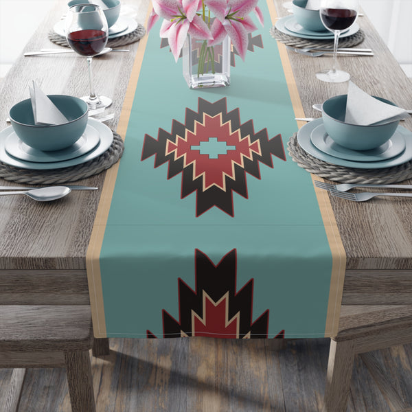 Table Runner for Dining Room Kitchen Southwestern Bohemian Rustic Design Cotton or Polyester Two Size Options