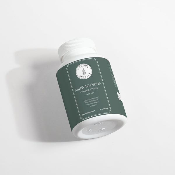 Ashwagandha with Black Pepper Supplent, 60 Capsules - Dakoda Herbals