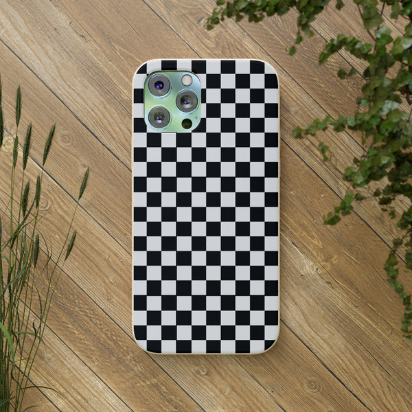 Biodegradable Checkered Phone Case for iPhone or Samsung Models