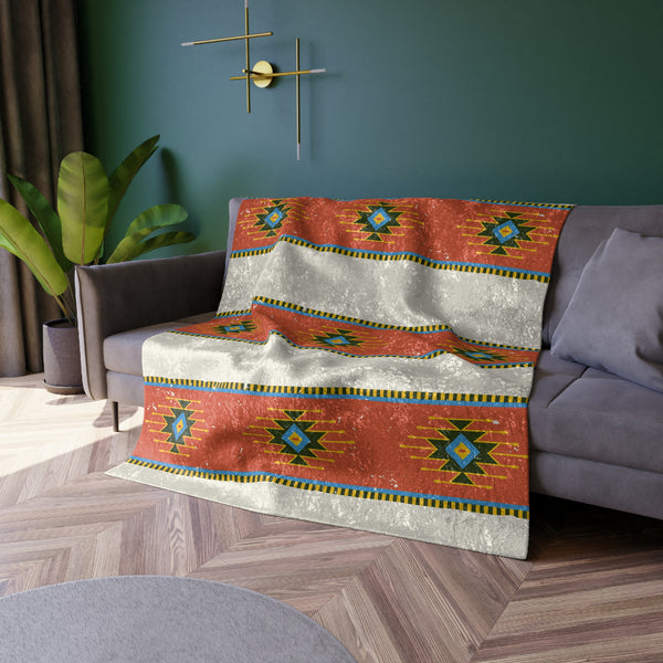 Living Room Throw Blanket Southwestern Blanket for Bedroom Bedding Velvet Blanket Polyester 4 x 5 ft