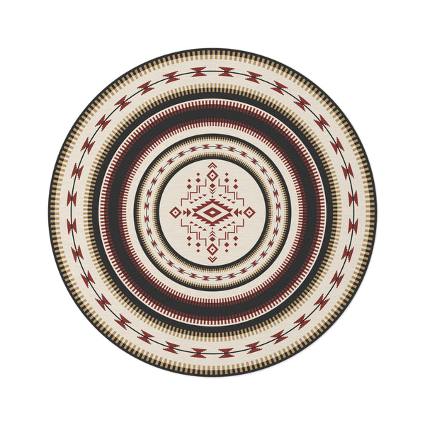 Sedona Mesa Accent Rug, Round Rug for Living Room Southwestern 60" x 60"