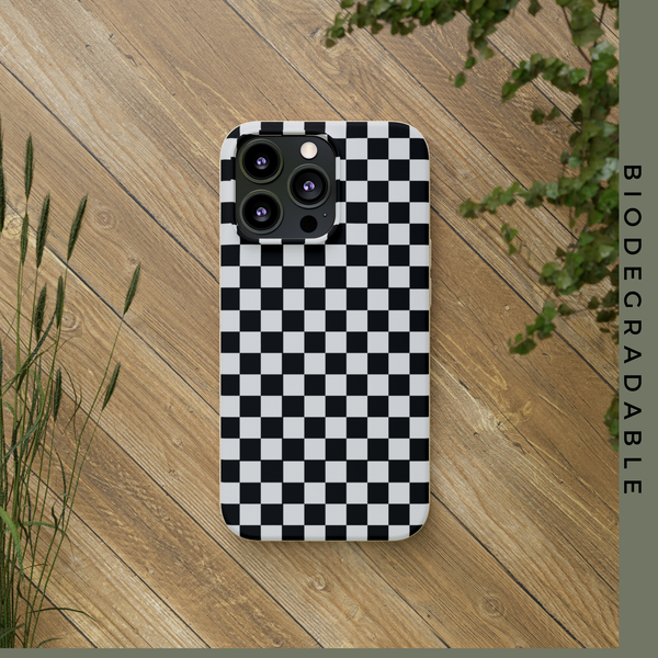 Biodegradable Checkered Phone Case for iPhone or Samsung Models
