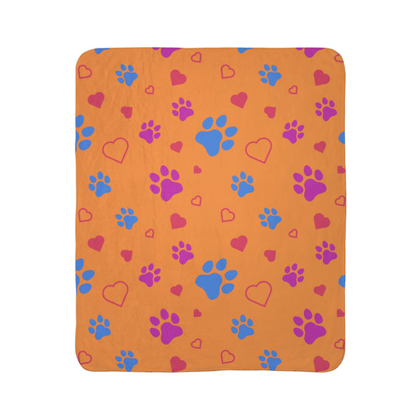 Dog Love Fleece Sherpa Blanket for Dog Lovers Throw Blanket