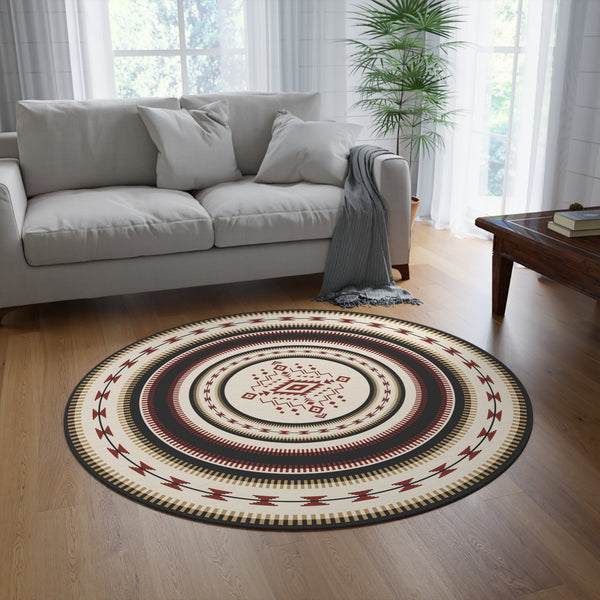 Sedona Mesa Accent Rug, Round Rug for Living Room Southwestern 60" x 60"