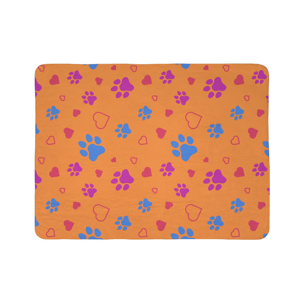 Dog Love Fleece Sherpa Blanket for Dog Lovers Throw Blanket