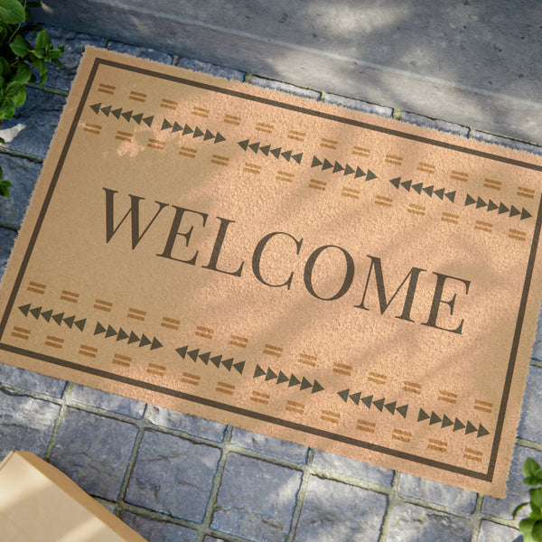 Southwestern Welcome Mat, Coir Door Mat Heavy Duty