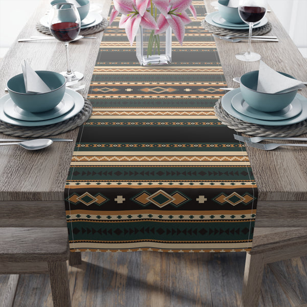 Southwestern Table Runner (Cotton or Poly), Two Sizes Rolling Hills Print