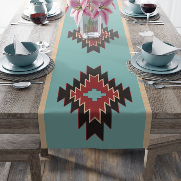 Table Runner for Dining Room Kitchen Southwestern Bohemian Rustic Design Cotton or Polyester Two Size Options