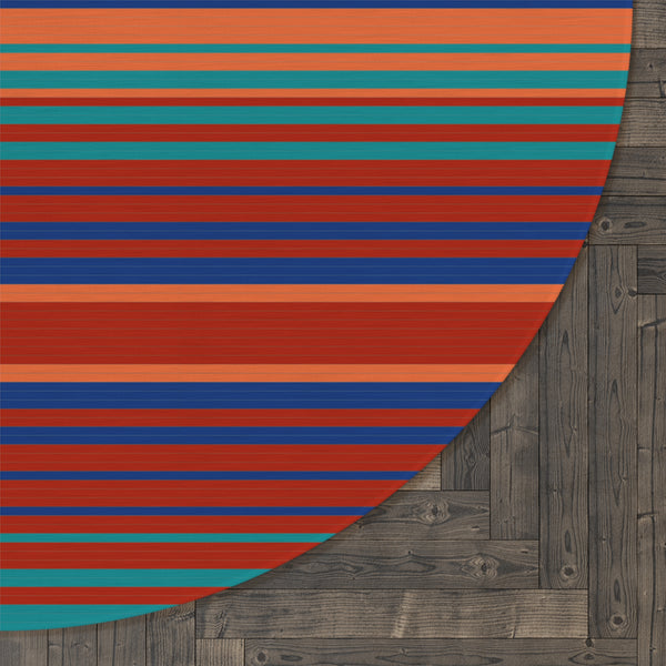 Striped Southwestern Round Rug Lakeshore Ridge, One Size