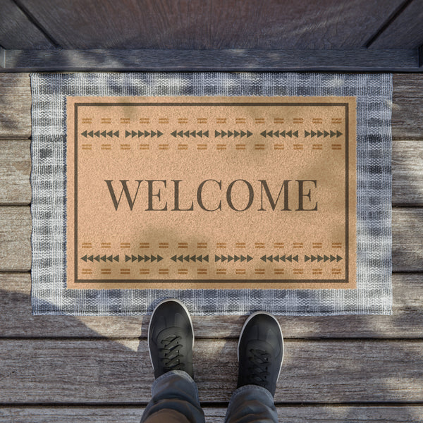Southwestern Welcome Mat, Coir Door Mat Heavy Duty