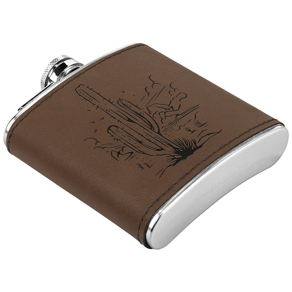 Cactus Style Flask Gifts Stainless Steel Leather Flask