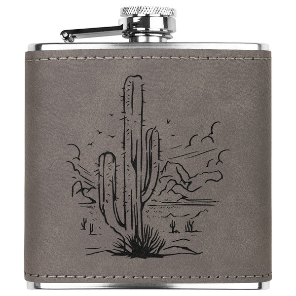Cactus Style Flask Gifts Stainless Steel Leather Flask