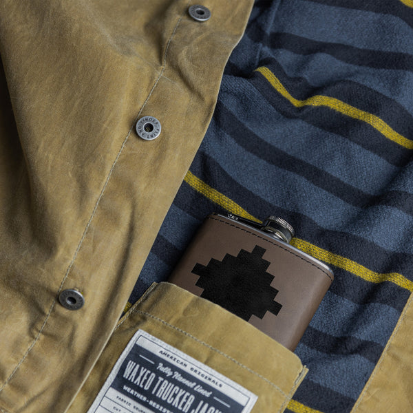 Frasco de cuero del suroeste Frasco de metal del oeste