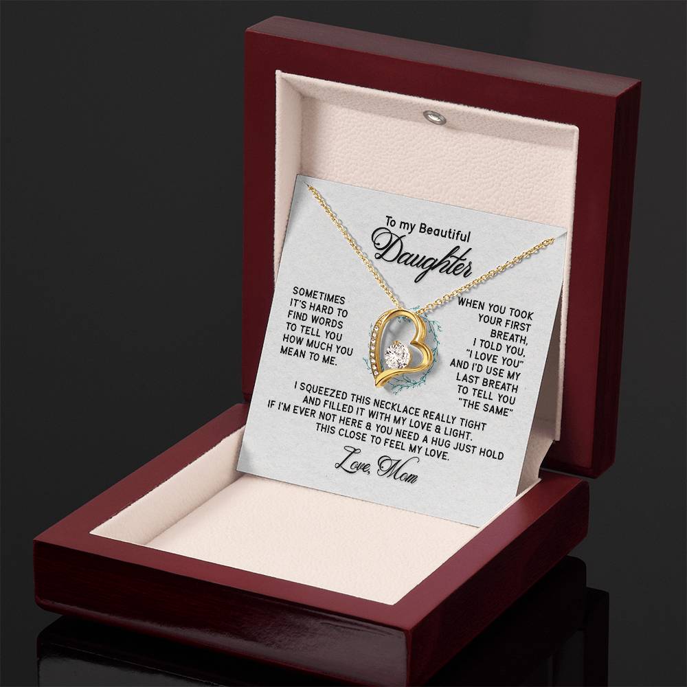 Gifts to Daughter Jewelry Necklace Gift from Mom to Daughter, White or Yellow Gold Finish