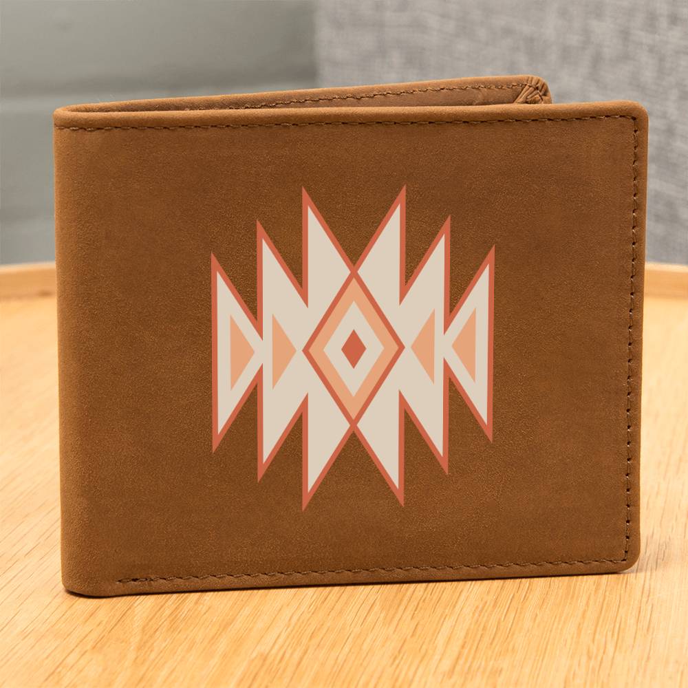 Premium Graphic Leather Wallet: Handcrafted Full Grain Cowhide Bifold for a Unique & Timeless Gift