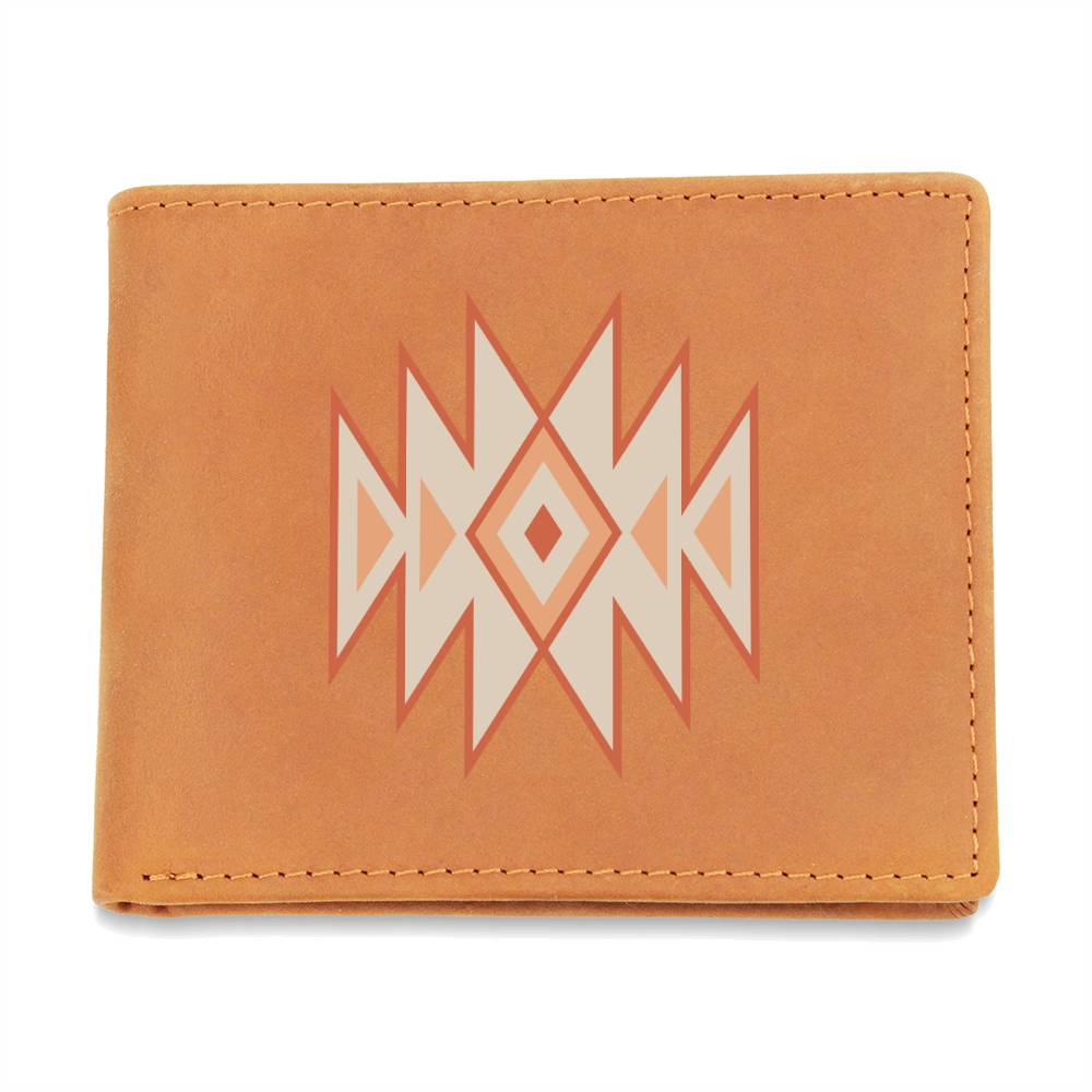 Premium Graphic Leather Wallet: Handcrafted Full Grain Cowhide Bifold for a Unique & Timeless Gift