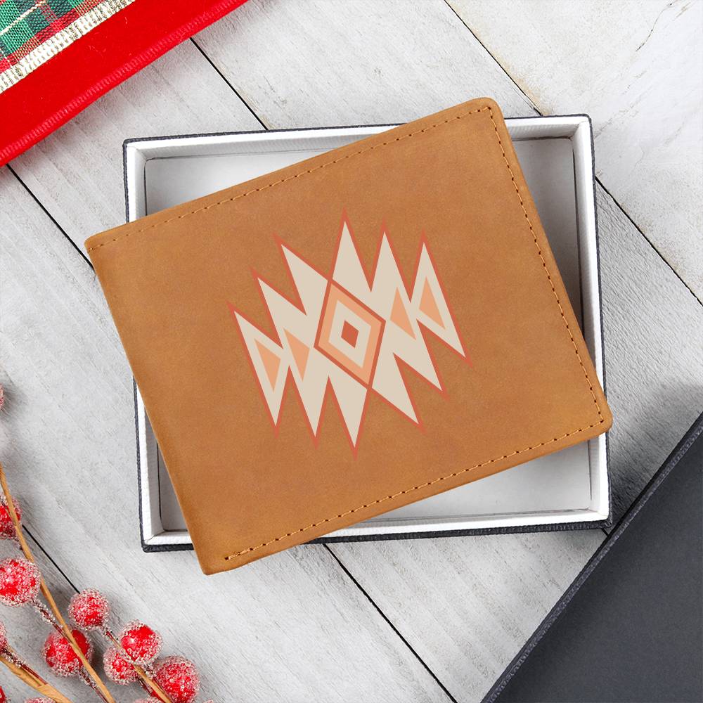 Premium Graphic Leather Wallet: Handcrafted Full Grain Cowhide Bifold for a Unique & Timeless Gift
