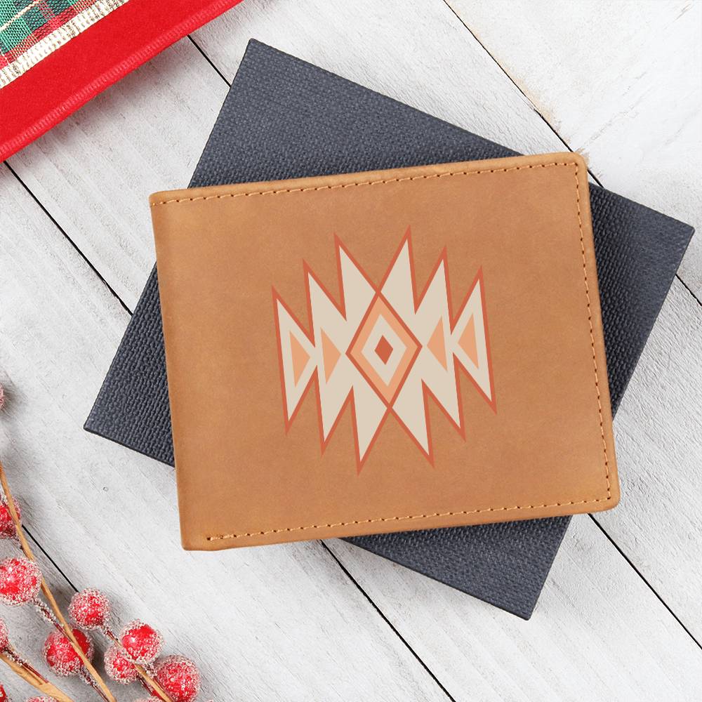 Premium Graphic Leather Wallet: Handcrafted Full Grain Cowhide Bifold for a Unique & Timeless Gift
