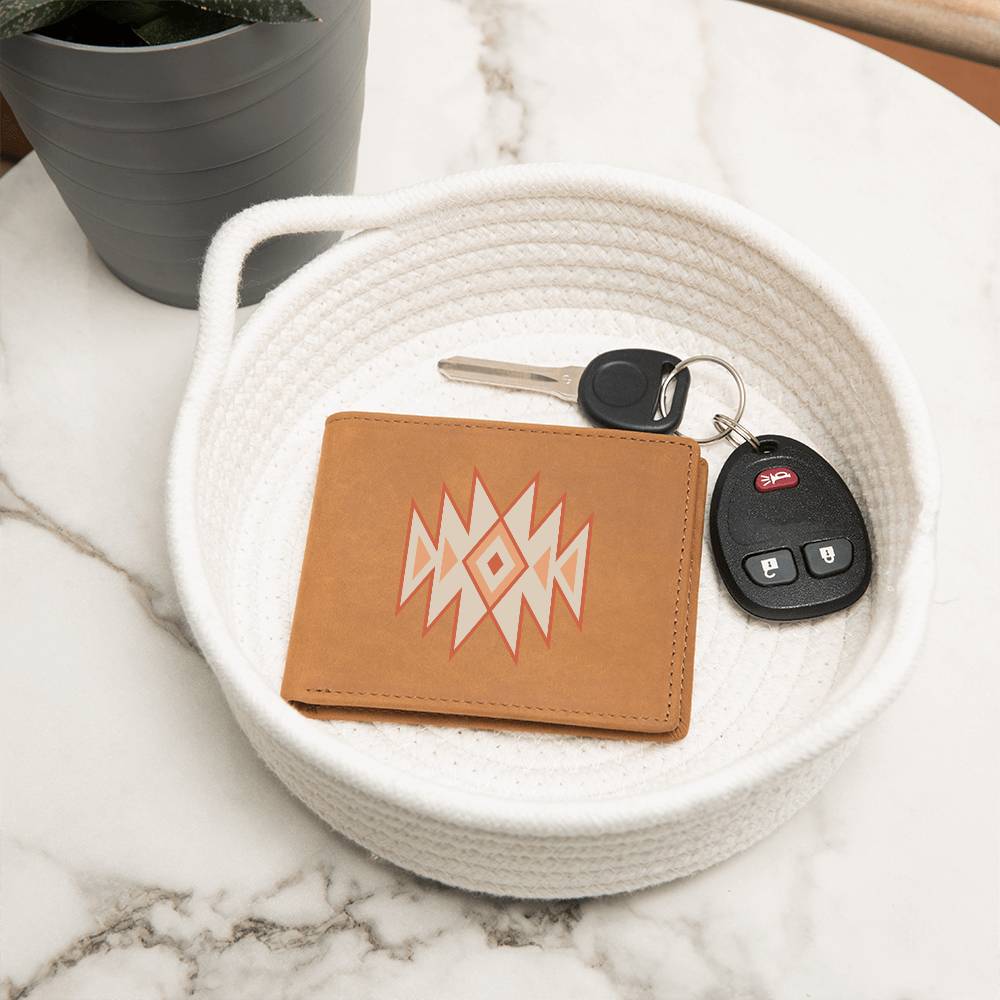 Premium Graphic Leather Wallet: Handcrafted Full Grain Cowhide Bifold for a Unique & Timeless Gift
