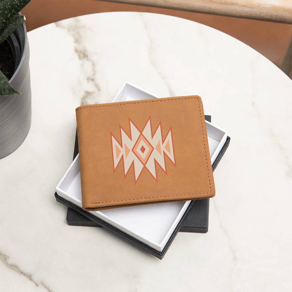 Premium Graphic Leather Wallet: Handcrafted Full Grain Cowhide Bifold for a Unique & Timeless Gift