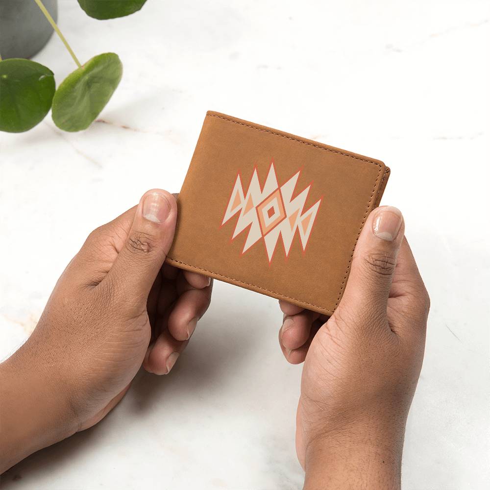 Premium Graphic Leather Wallet: Handcrafted Full Grain Cowhide Bifold for a Unique & Timeless Gift