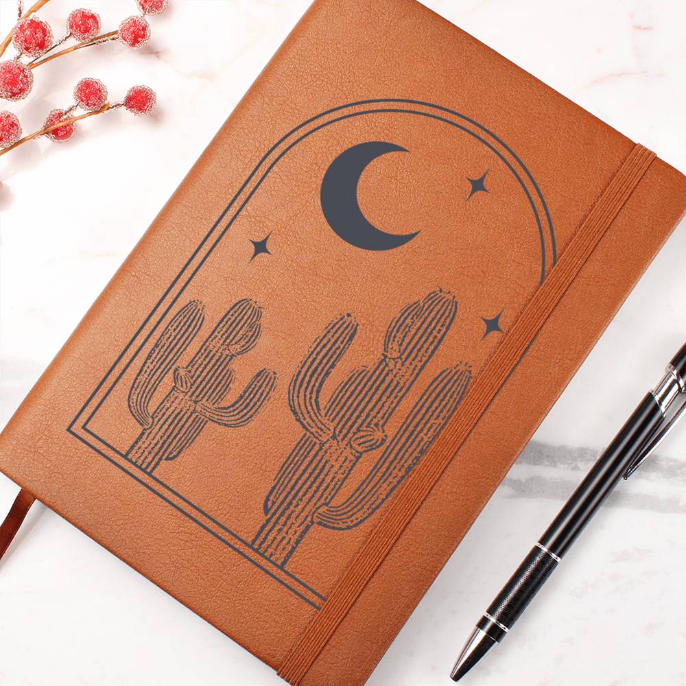 Vegan Leather Journal - Saguaro Desert Nights