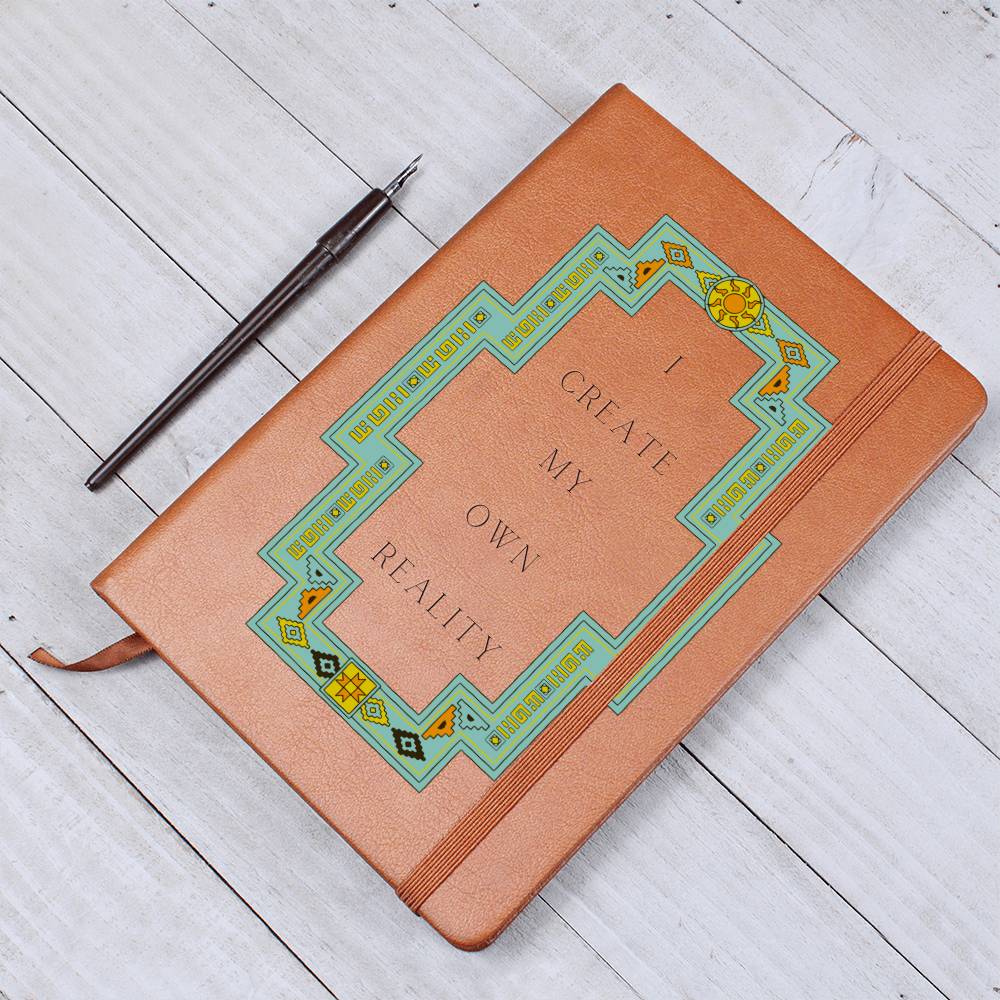 Southwestern Leather Journal - Vegan Leather. I Create My Own Reality Journal Gift