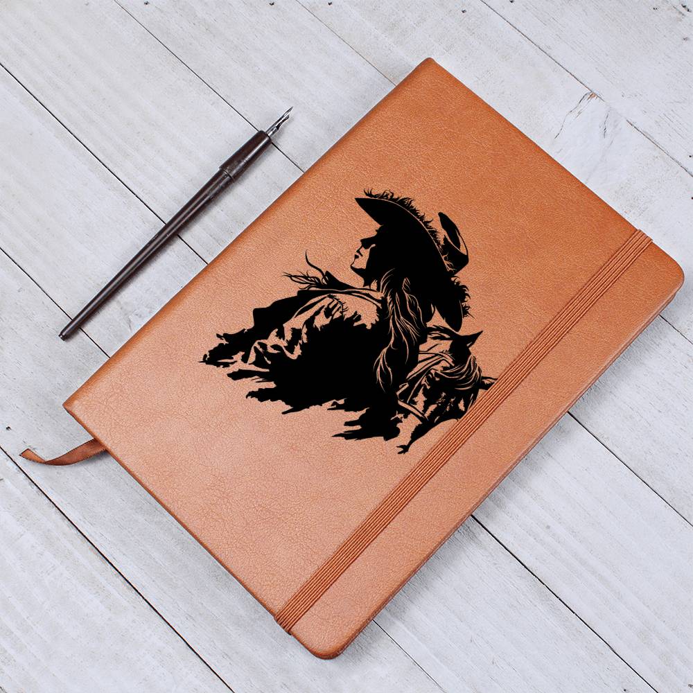 Cowgirl Vegan Leather Journal - 100 Sheet Journal Horse Lover Journal
