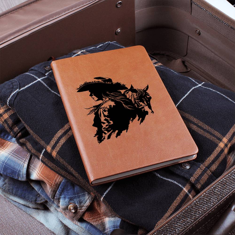 Cowgirl Vegan Leather Journal - 100 Sheet Journal Horse Lover Journal