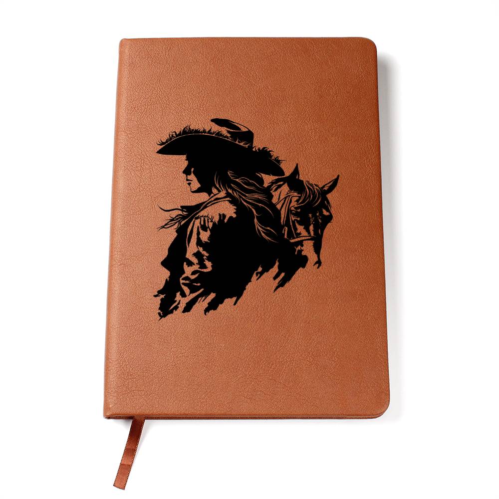 Cowgirl Vegan Leather Journal - 100 Sheet Journal Horse Lover Journal