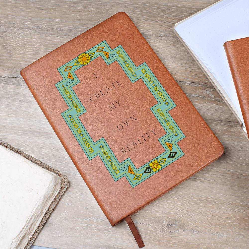 Southwestern Leather Journal - Vegan Leather. I Create My Own Reality Journal Gift