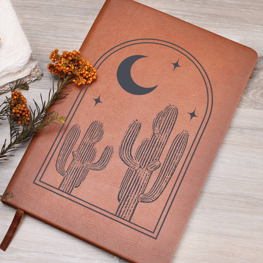 Vegan Leather Journal - Saguaro Desert Nights
