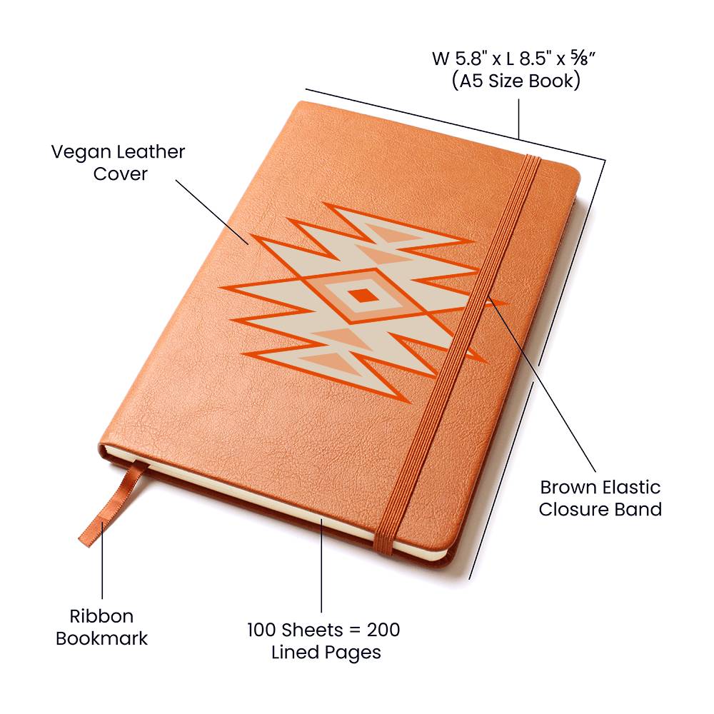 Leather Journal Vegan Leather - Southwestern Motif Style