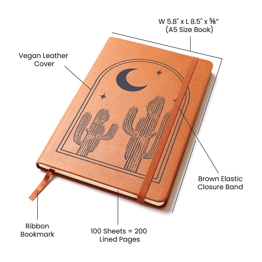 Vegan Leather Journal - Saguaro Desert Nights