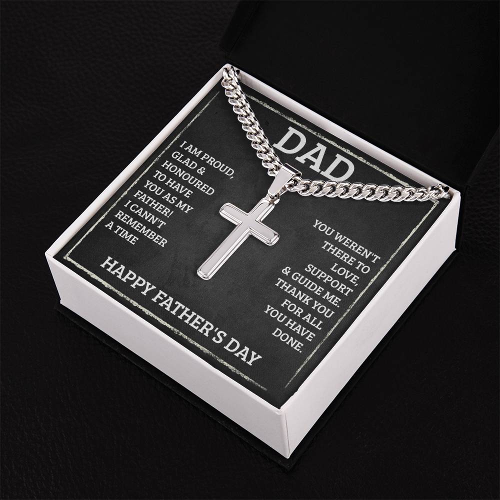 Dad Gifts for Father's Day Gifts Cross Necklace Personalized Engraving on Back
