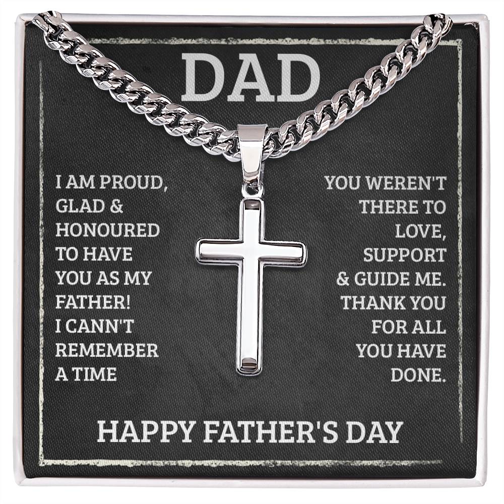 Dad Gifts for Father's Day Gifts Cross Necklace Personalized Engraving on Back