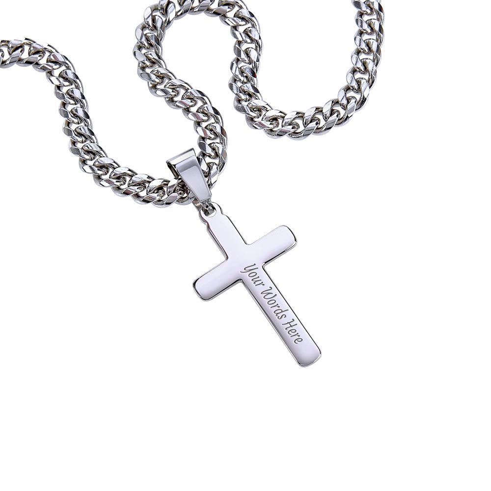 Dad Gifts for Father's Day Gifts Cross Necklace Personalized Engraving on Back